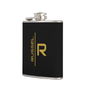 黒エレガントと金ゴールドのグパーソナライズされたロームズ フラスク (左)