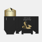 黒エレガントと金ゴールドのグリッターハイヒール靴 フェイバーボックス (折り畳みなし)