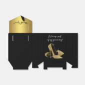 黒エレガントと金ゴールドのグリッターハイヒール靴 フェイバーボックス (折り畳みなし)