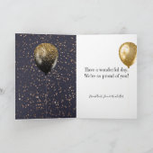 黒エレガントと金ゴールドのグリッターバルーン誕生日 カード (内部)