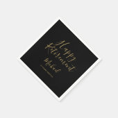 黒エレガントと金ゴールドのスクリプトの削除パーティー スタンダードカクテルナプキン (角)