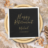 黒エレガントと金ゴールドのスクリプトの削除パーティー スタンダードカクテルナプキン