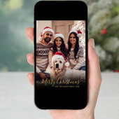 黒エレガントと金ゴールドのスクリプト2写真クリスマス シーズンカード