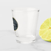 黒エレガントと金ゴールドのタータンチェックパーソナライズされた ショットグラス (右)