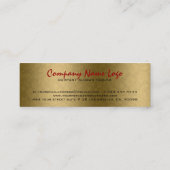 黒エレガントと金ゴールドのダマスクとストライプ2 スキニー名刺 (裏面)