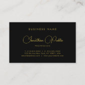 黒エレガントと金ゴールドのテンプレート書 名刺 (裏面)