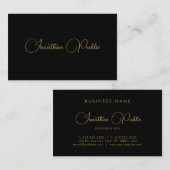 黒エレガントと金ゴールドのテンプレート書 名刺 (正面/裏面)