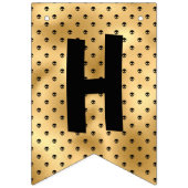 黒エレガントと金ゴールドのハローウィンパーティ バンティングフラッグ (第1の旗)