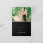 黒エレガントと金ゴールドのハート結婚に感謝 サンキューカード (内部)