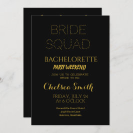 黒エレガントと金ゴールドのバチェロレッテの日程詳細 招待状