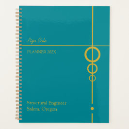 黒エレガントと金ゴールドのパーソナライズされたプランナー プランナー手帳