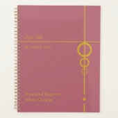 黒エレガントと金ゴールドのパーソナライズされたプランナー プランナー手帳 (正面)