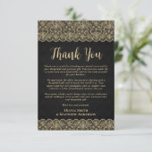 黒エレガントと金ゴールドのフォトサンキューカード サンキューカード (スタンド正面)