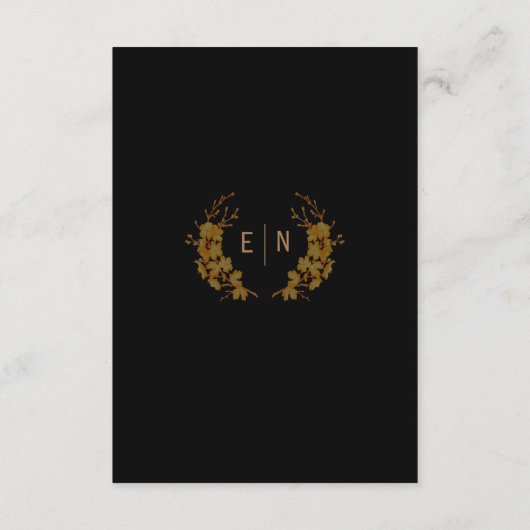 黒エレガントと金ゴールドのフレ結婚ームの詳細 エンクロージャーカード (裏面)