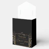 黒エレガントと金ゴールドのフローラに結婚感謝 フェイバーボックス (オープン)