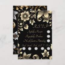 黒エレガントと金ゴールドのフローラのセ結婚ット