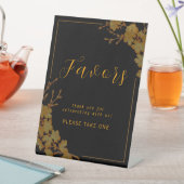 黒エレガントと金ゴールドのフローラの好意のサイン 台座サイン (インサイチュ)