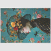 黒エレガントと金ゴールドのフローラの鳥小屋 薄葉紙 (正面)