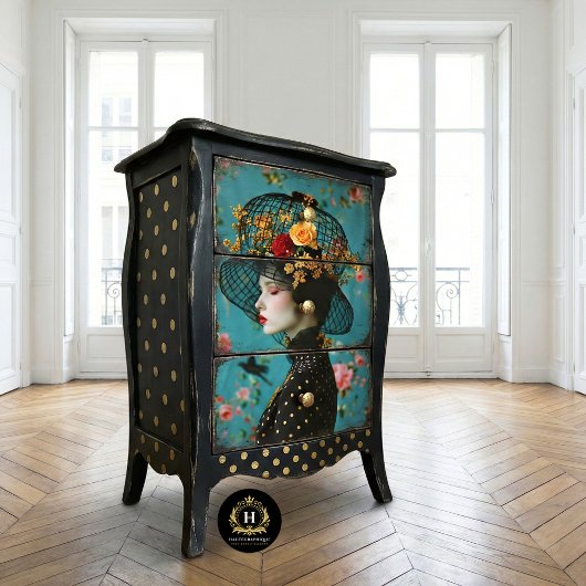 黒エレガントと金ゴールドのフローラの鳥小屋 薄葉紙