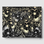 黒エレガントと金ゴールドのフローラ結婚 ゲストブック (裏面)