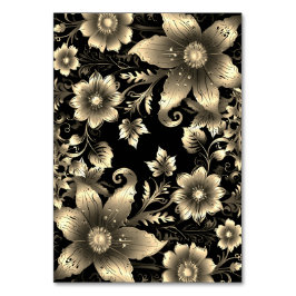 黒エレガントと金ゴールドのフローラ結婚 テーブルナンバー