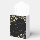 黒エレガントと金ゴールドのフローラ結婚 フェイバーボックス (オープン)