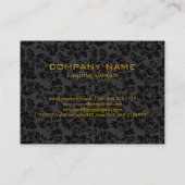 黒エレガントと金ゴールドのフローラ 名刺 (裏面)