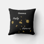 黒エレガントと金ゴールドのプリンセス クッション (裏面)