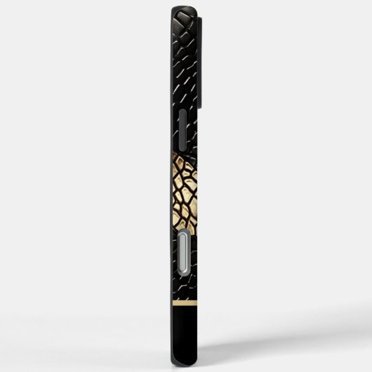 黒エレガントと金ゴールドのヘビの皮の模様 Case-Mate iPhoneケース (裏面 / 右)