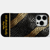 黒エレガントと金ゴールドのヘビの皮の模様 Case-Mate iPhoneケース (裏面 (横))