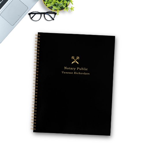 黒エレガントと金ゴールドのペンのロモダンゴ ノートブック