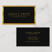 黒エレガントと金ゴールドのモダンプロフェッショナル 名刺 (正面/裏面)