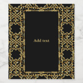 黒エレガントと金ゴールドのラベルテンプレート ワインラベル (シングルラベル)