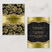 黒エレガントと金ゴールドのヴィンテージのマスク4 名刺 (正面/裏面)