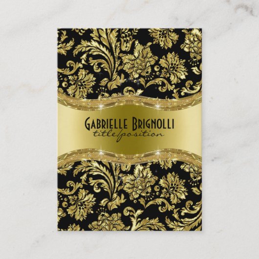 黒エレガントと金ゴールドのヴィンテージのマスク4 名刺 (正面)