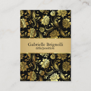 黒エレガントと金ゴールドのヴィンテージのマスク5 名刺