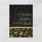 黒エレガントと金ゴールドのヴィンテージのマスク5 名刺 (裏面)