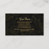 黒エレガントと金ゴールドのヴィンテージ金ゴールドフレーム 名刺 (裏面)