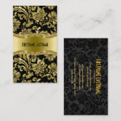 黒エレガントと金ゴールドのヴィンテージ 名刺 (正面/裏面)