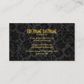 黒エレガントと金ゴールドのヴィンテージ 名刺 (裏面)