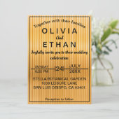 黒エレガントと金ゴールドの上品なシック結婚ズ 招待状 (スタンド正面)