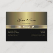 黒エレガントと金ゴールドの効果ダきらめくウンズ 名刺 (裏面)