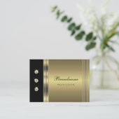 黒エレガントと金ゴールドの効果ダきらめくウンズ 名刺 (スタンド正面)