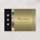 黒エレガントと金ゴールドの効果ダきらめくウンズ 名刺 (正面)