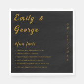 黒エレガントと金ゴールドの古典的なおもしろい事実結婚 スタンダードランチョンナプキン (正面)