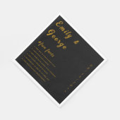 黒エレガントと金ゴールドの古典的なおもしろい事実結婚 スタンダードランチョンナプキン (角)