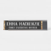 黒エレガントと金ゴールドの名前プレート- Desk デスクネームプレート (正面)