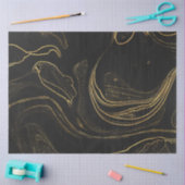 黒エレガントと金ゴールドの大理石ティッシュペーパー 薄葉紙 (クラフト)