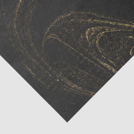 黒エレガントと金ゴールドの大理石ティッシュペーパー 薄葉紙 (詳細)