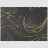 黒エレガントと金ゴールドの大理石ティッシュペーパー 薄葉紙 (正面)